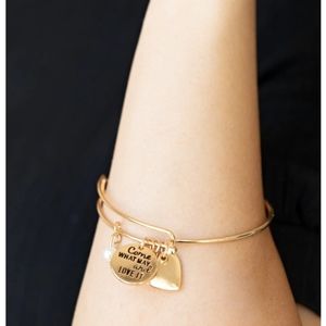 NWT Paparazzi -Come What May and Love It - Gold Bracelet